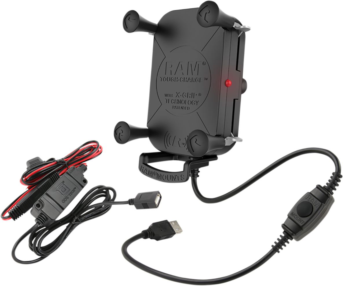 RAM MOUNTS Tough-Charge Waterproof Wireless Charging Mount with Hardwire Charger